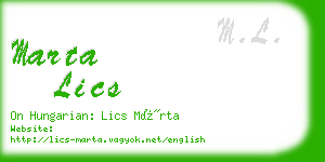 marta lics business card